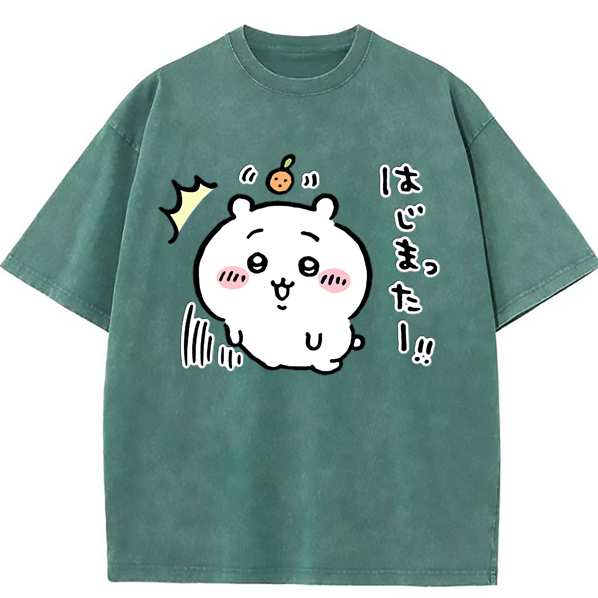（画像用） ちいかわ ちいかわ Chii-kawa chiikawa 綿100% ヴィンテージ風 半袖Tシャツ（フロントプリント）